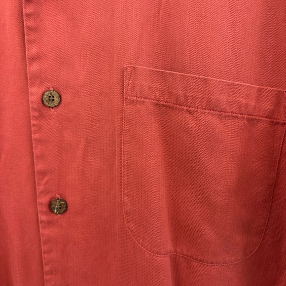 Tommy Bahama Rust Silk Blend Woven Button Front Short-Sleeve Camp Shirt - Picture 4 of 10